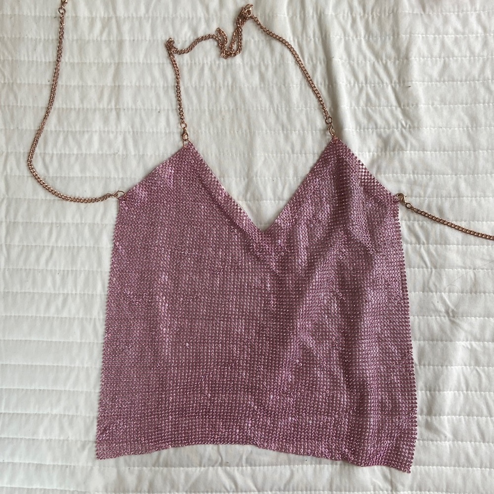 Fashion nova rhinestone (diamanté) crop top